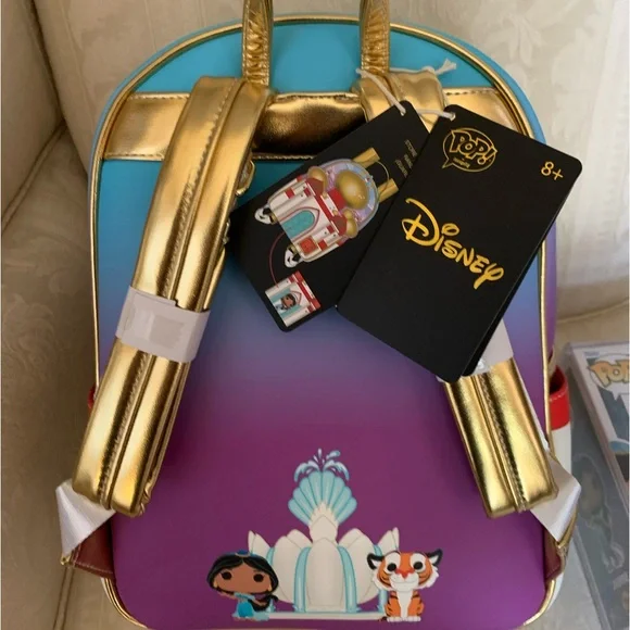 Loungefly Disney Diamond Jasmine Aladdin Backpack Bag Purse  display picture 1